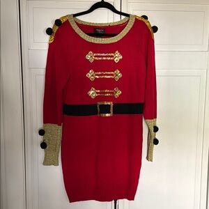 Women's Red Sequin Holiday Sweater